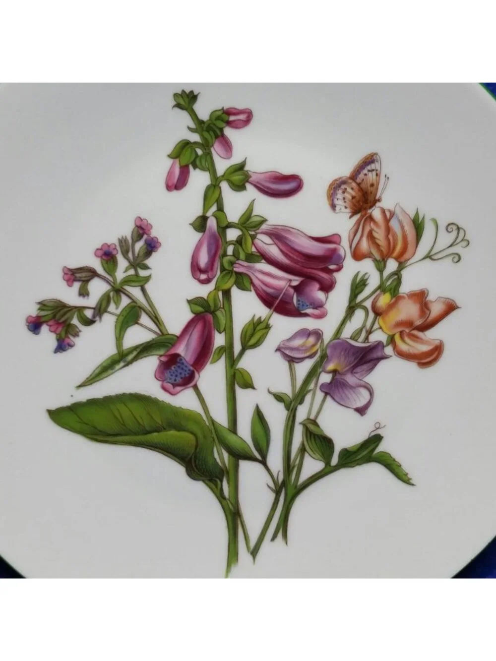 Bareuther Waldsassen Floral Butterfly Salad Plate Wildflower Series Germany 1980